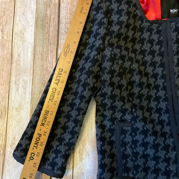 NWT Mossimo Tweed Wool Blend Grey & Black M Lined Blazer Hook Closure - Picture 9 of 9